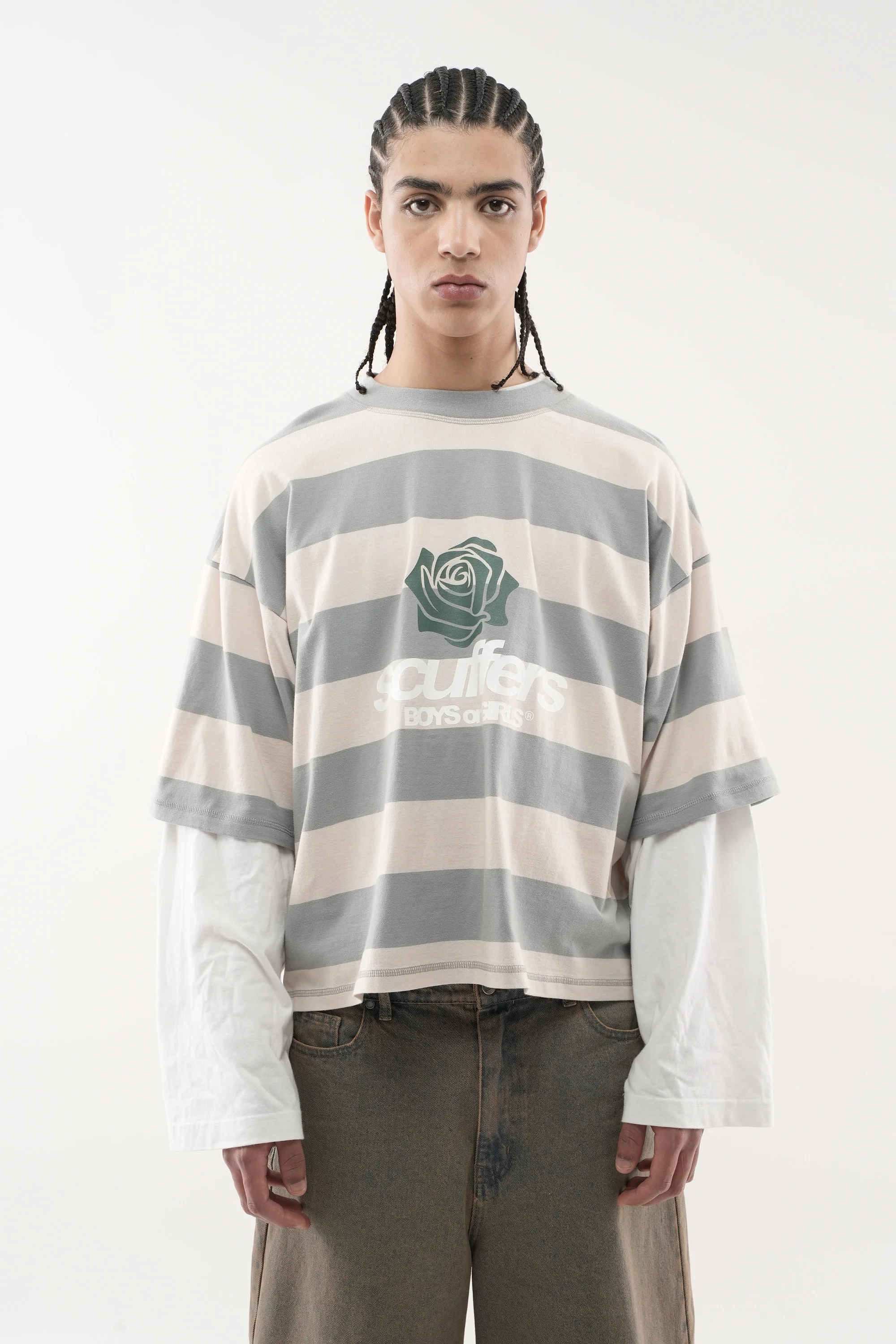 Boy Grey Striped T-Shirt