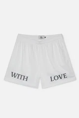 With Love Mesh White Shorts