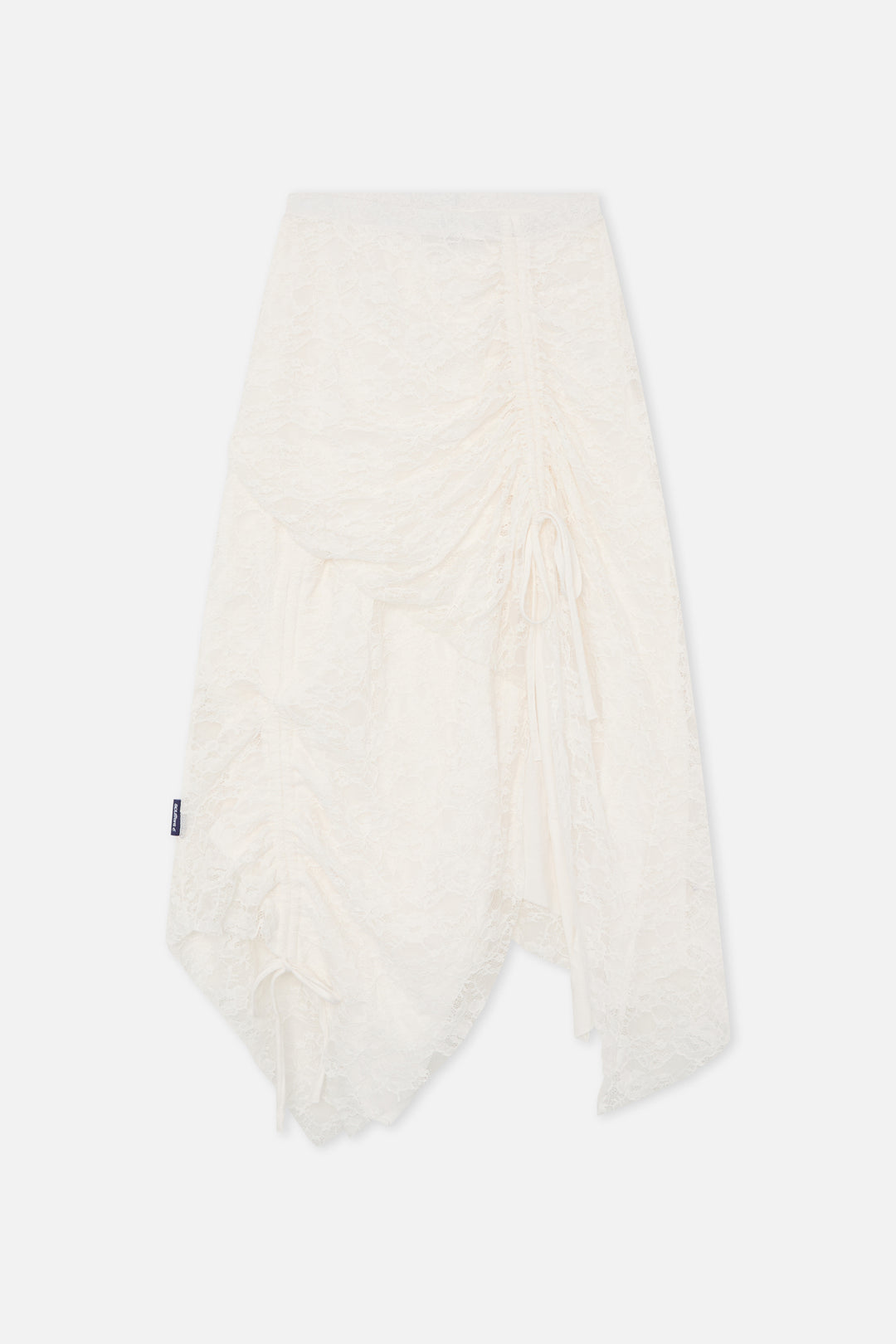 Asymmetric Lace White Skirt