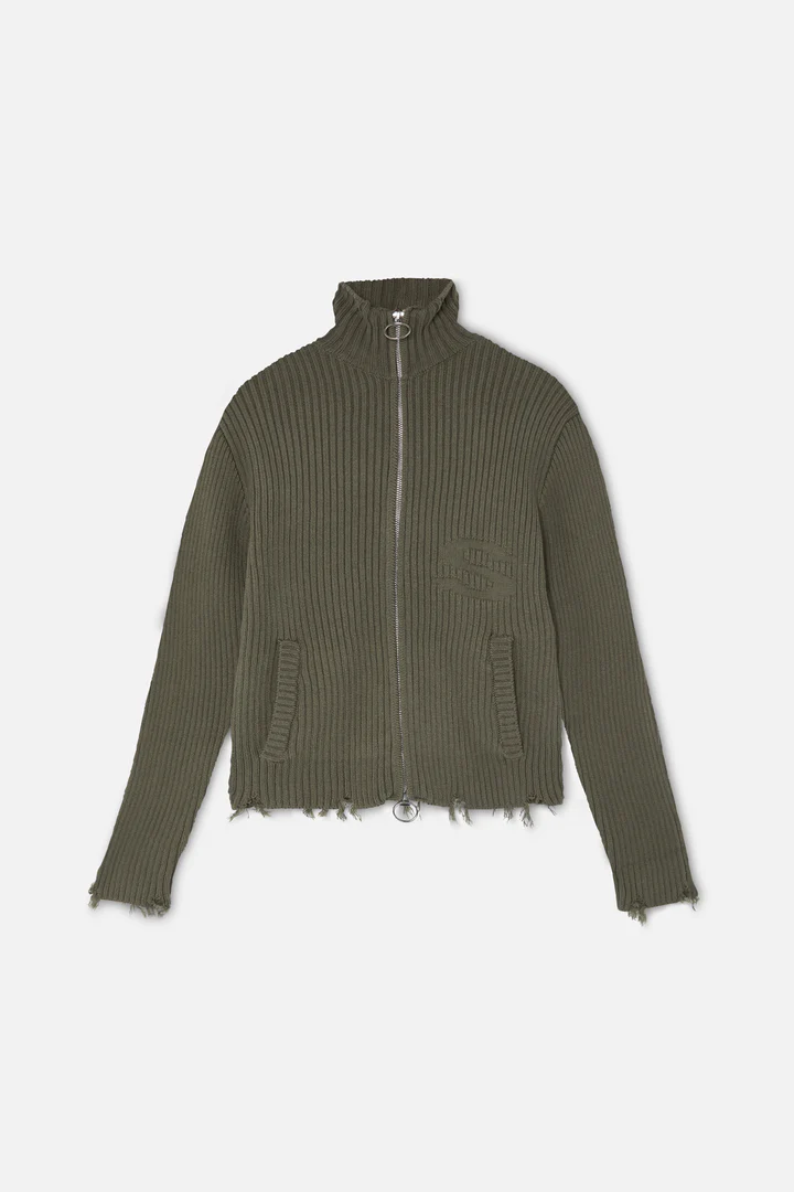 Bawdy Knit Green Zipper