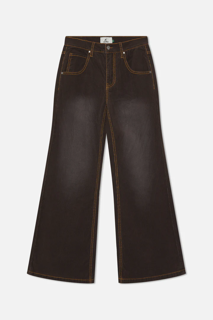 Corduroy Flared Brown Pants