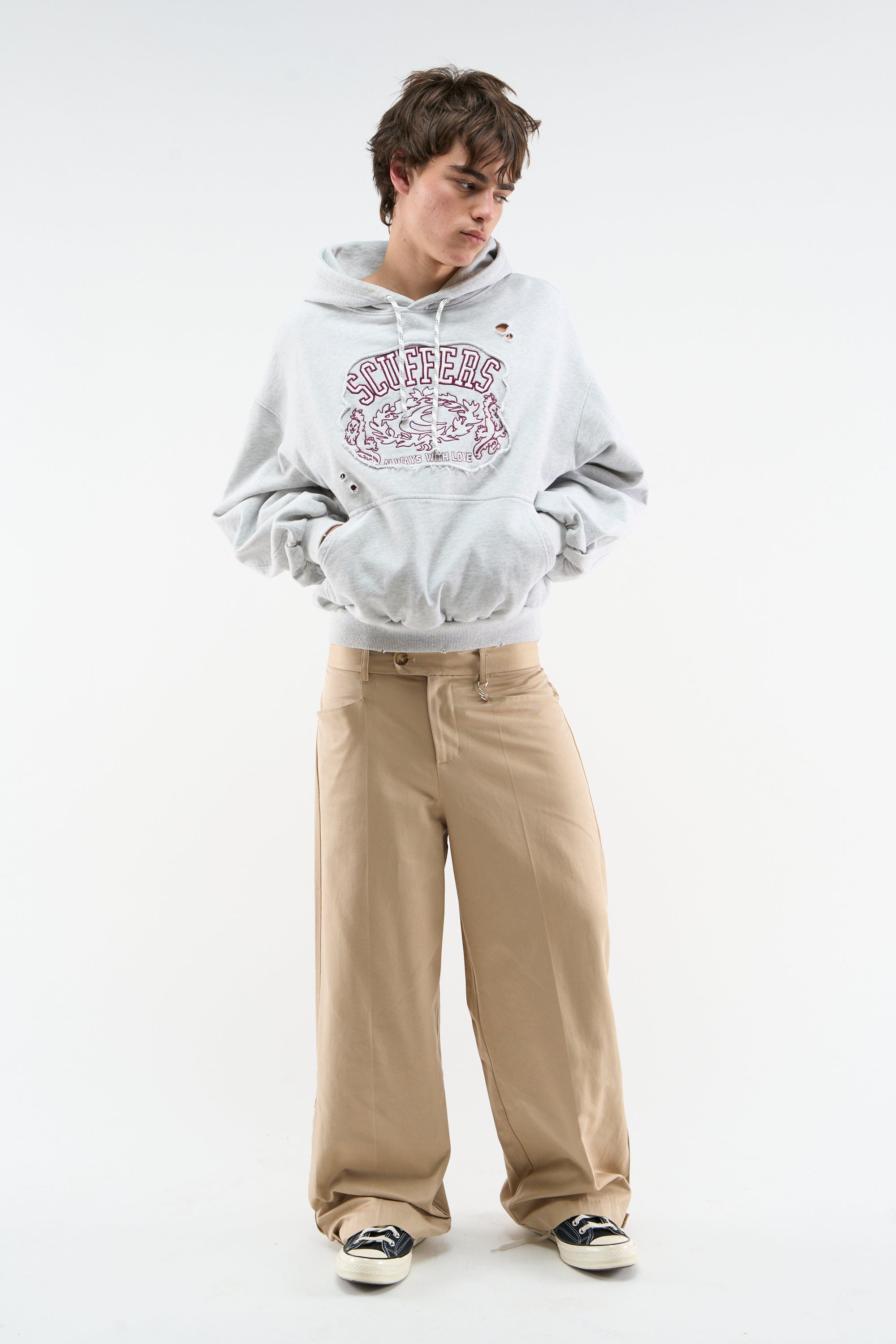 Eu Grey Melange Hoodie