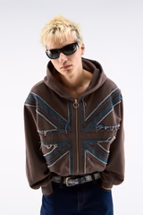 Flag Brown Zipper