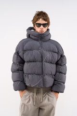Marble Dark Grey Puffer Jacket