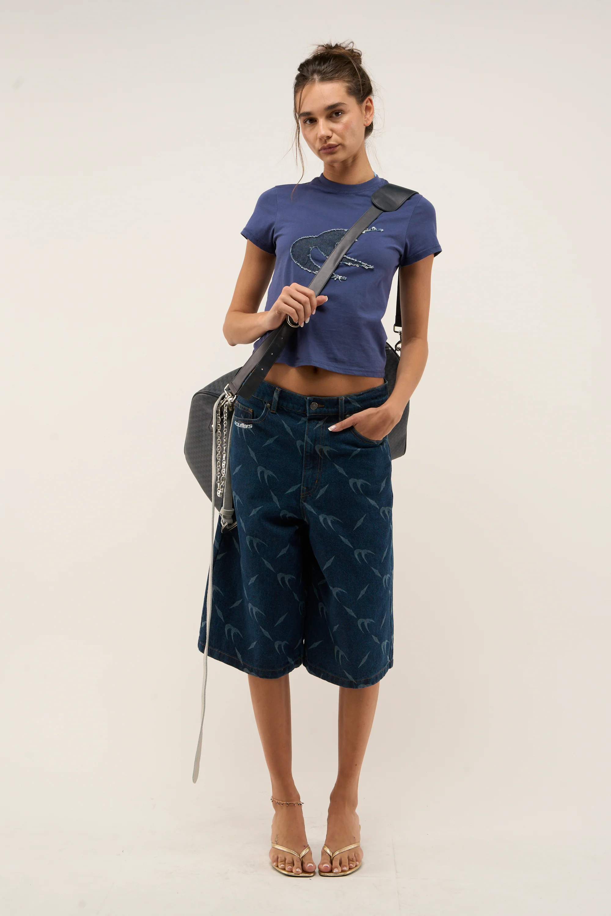 Silver Dark Blue Jorts