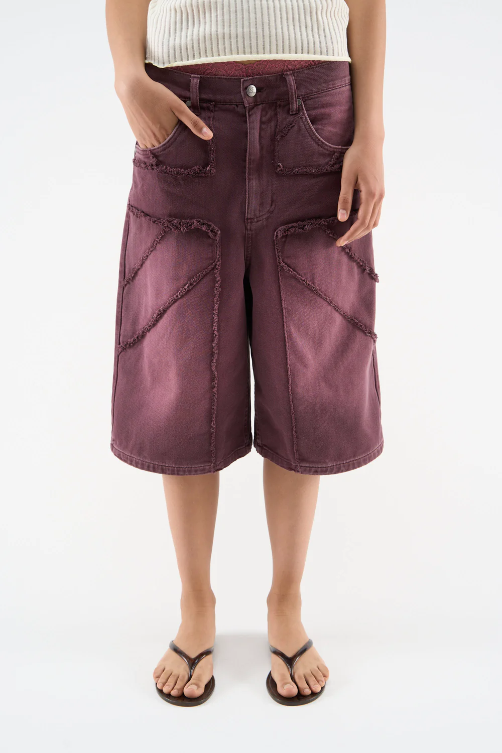 OPS Burgundy Jorts