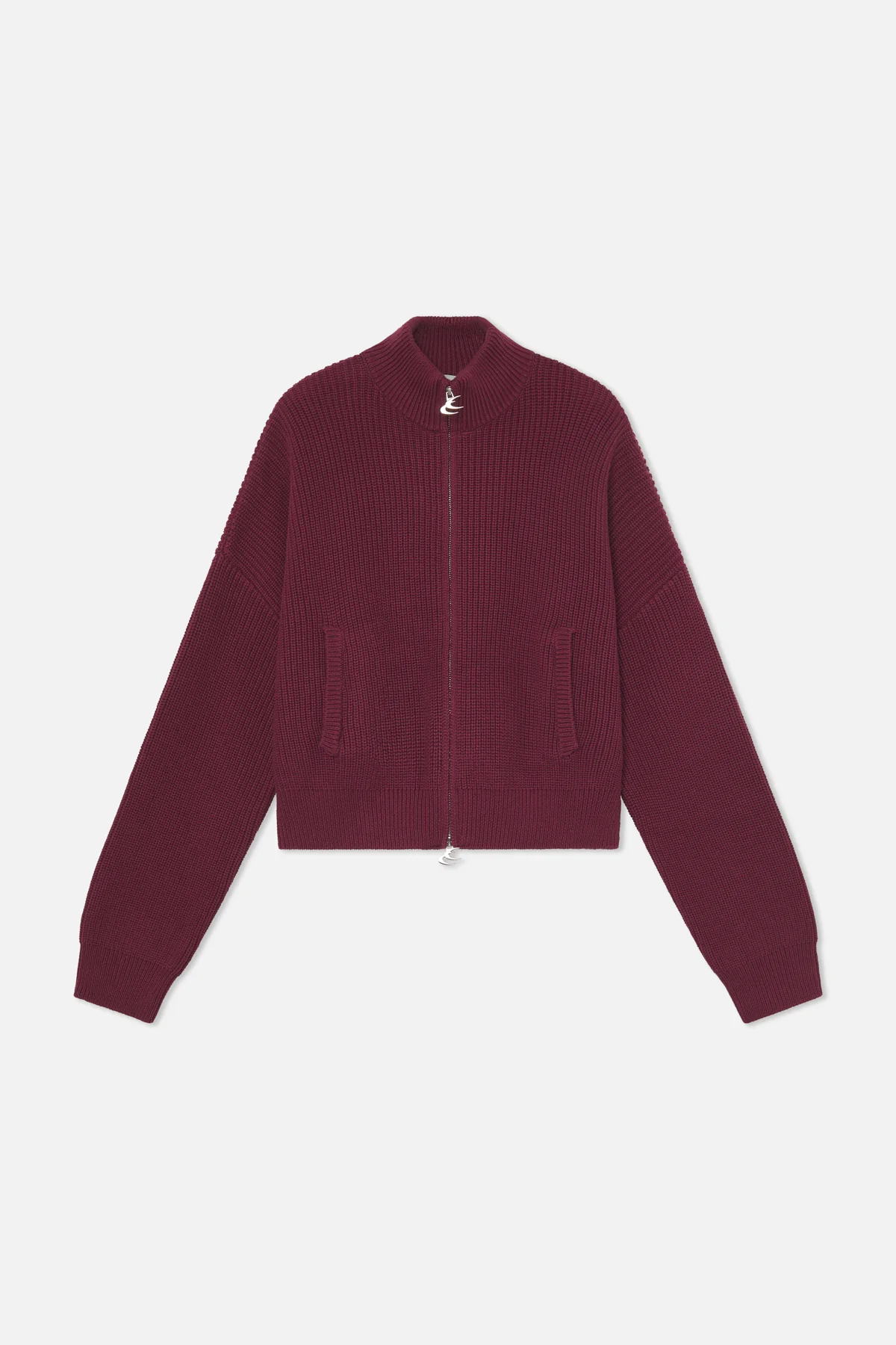 Delore Burgundy Knit Zipper 1