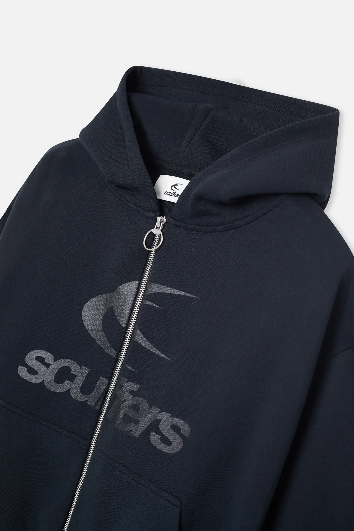 Logo Black Zipped Hoodie Drop13 3 Jpg