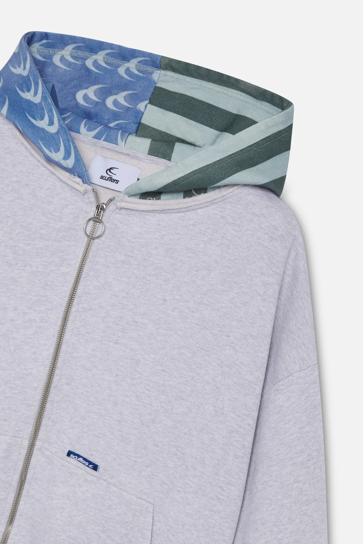 Nowhere Grey Melange Zipped Hoodie 3 Sem38 Jpg